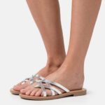 femmes sandales t-bar argent 006BT1546 Anna Field