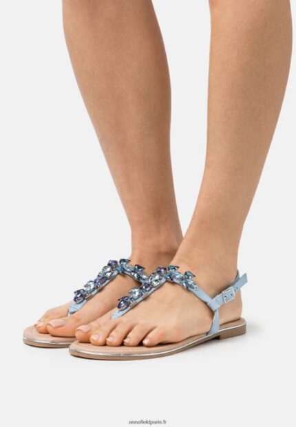 femmes sandales t-bar bleu clair 006BT1533 Anna Field
