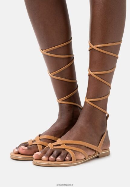 femmes sandales t-bar cognac 006BT1501 Anna Field