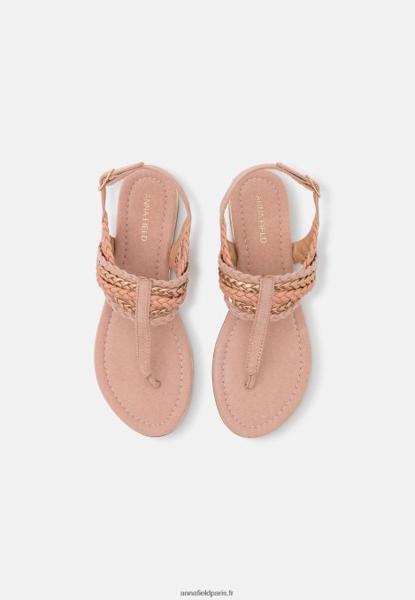 femmes sandales t-bar couleur or rose 006BT1520 Anna Field - Image 6