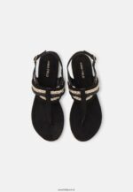 femmes sandales t-bar noir/or 006BT1503 Anna Field - Image 6