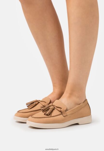femmes sans lacets en cuir beige 006BT1814 Anna Field