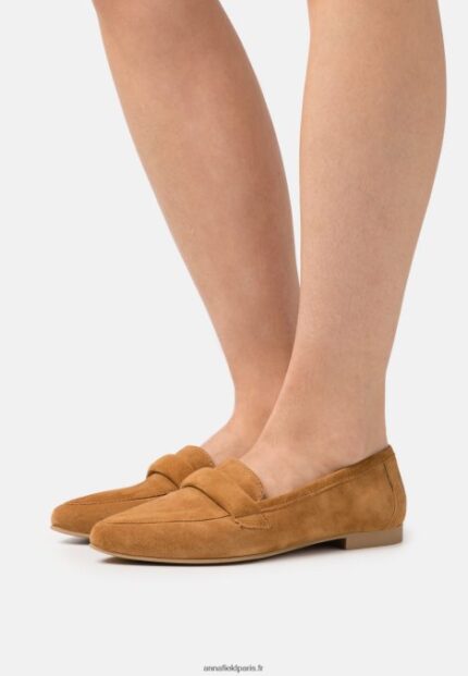 femmes sans lacets en cuir cognac 006BT1819 Anna Field
