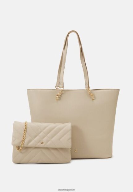 femmes set tote bag beige 006BT2461 Anna Field