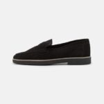 femmes slip on en cuir noir 006BT1794 Anna Field