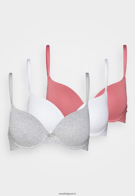 femmes soleil 3pack tshirt soutien gorge t-shirt soutien gorge rose/gris/blanc 006BT917 Anna Field - Image 6
