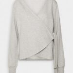 femmes sweat zippé chiné gris clair 006BT771 Anna Field