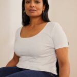 femmes t-shirt basique blanc 006BT350 Anna Field