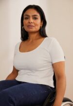 femmes t-shirt basique blanc 006BT350 Anna Field