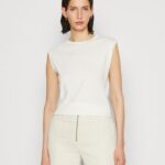 femmes t-shirt basique blanc cassé 006BT343 Anna Field