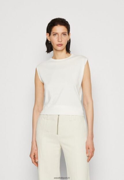 femmes t-shirt basique blanc cassé 006BT343 Anna Field