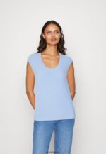 femmes t-shirt basique bleu 006BT289 Anna Field