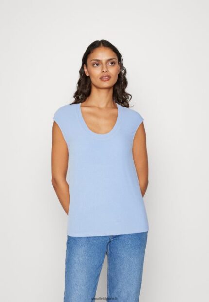 femmes t-shirt basique bleu 006BT289 Anna Field