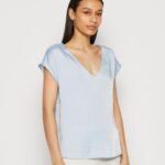 femmes t-shirt basique bleu clair 006BT282 Anna Field
