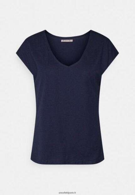 femmes t-shirt basique bleu foncé 006BT283 Anna Field
