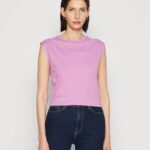 femmes t-shirt basique lilas 006BT363 Anna Field