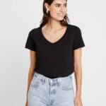 femmes t-shirt basique noir 006BT287 Anna Field