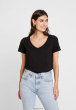 femmes t-shirt basique noir 006BT287 Anna Field