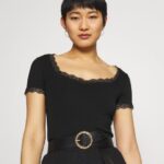 femmes t-shirt basique noir 006BT288 Anna Field