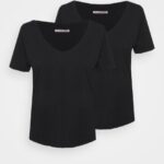 femmes t-shirt basique noir 006BT341 Anna Field