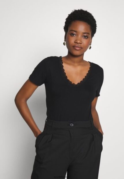 femmes t-shirt basique noir 006BT377 Anna Field