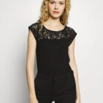 femmes t-shirt basique noir 006BT379 Anna Field