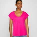femmes t-shirt basique rose 006BT378 Anna Field
