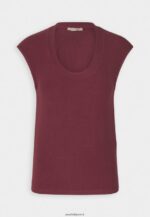 femmes t-shirt basique rouge foncé 006BT310 Anna Field
