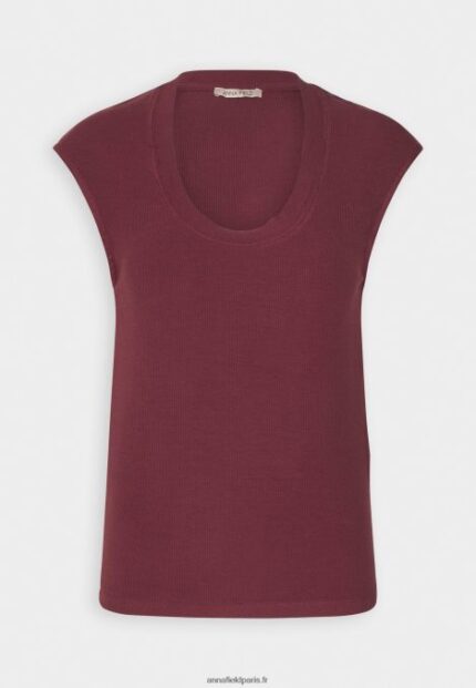 femmes t-shirt basique rouge foncé 006BT310 Anna Field