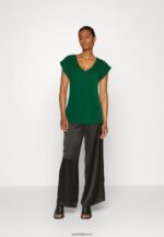 femmes t-shirt basique vert foncé 006BT326 Anna Field - Image 2
