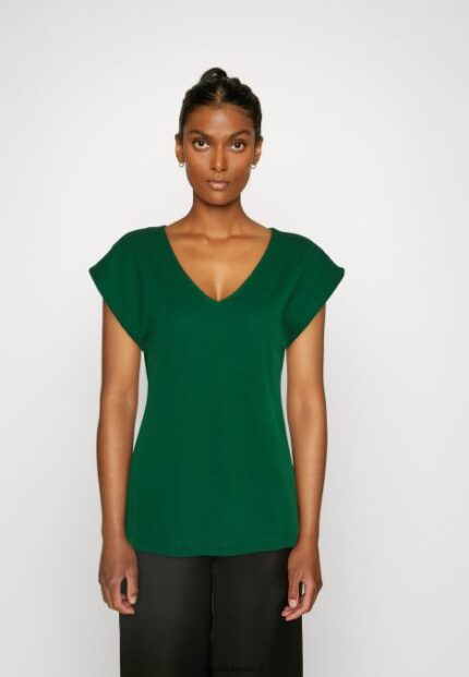 femmes t-shirt basique vert foncé 006BT326 Anna Field