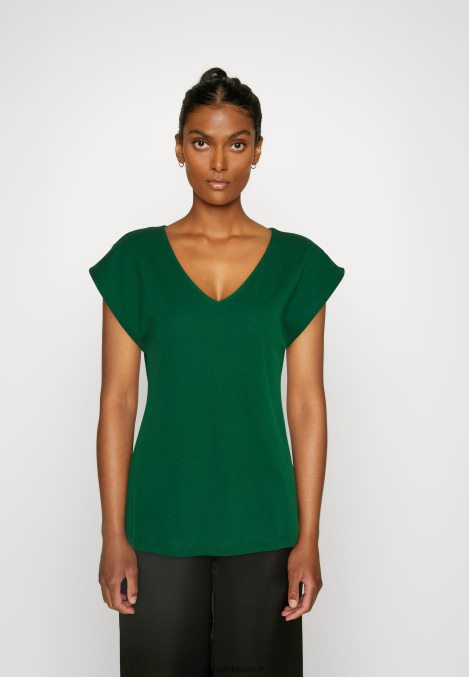 femmes_t_shirt_basique_vert_fonce_006bt326_anna_field.jpg femmes t-shirt basique vert foncé 006BT326 Anna Field - Image 1