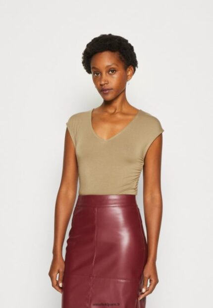 femmes t-shirt imprimé beige 006BT309 Anna Field