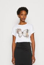 femmes t-shirt imprimé blanc 006BT333 Anna Field