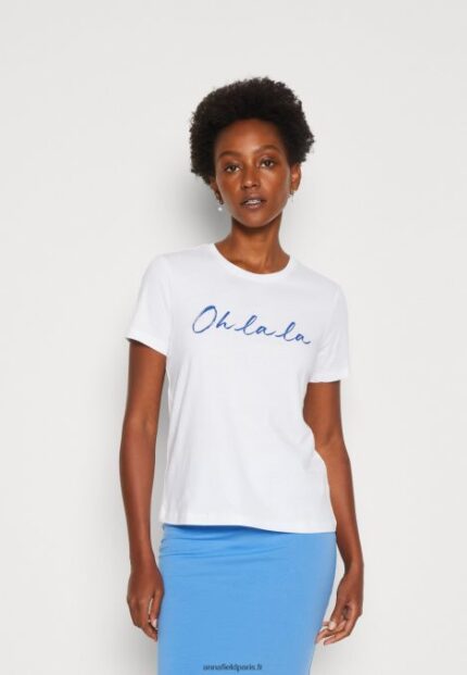 femmes t-shirt imprimé blanc 006BT347 Anna Field