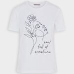 femmes t-shirt imprimé blanc 006BT364 Anna Field