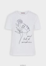 femmes t-shirt imprimé blanc 006BT364 Anna Field