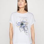femmes t-shirt imprimé blanc 006BT367 Anna Field