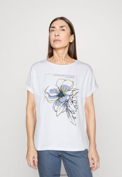 femmes t-shirt imprimé blanc 006BT367 Anna Field