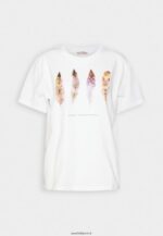 femmes t-shirt imprimé blanc 006BT372 Anna Field