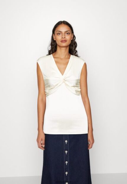 femmes t-shirt imprimé blanc cassé 006BT311 Anna Field