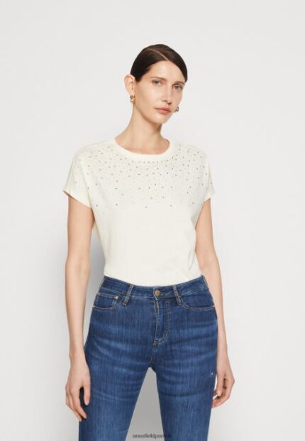 femmes t-shirt imprimé blanc cassé 006BT369 Anna Field