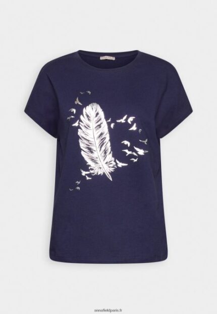 femmes t-shirt imprimé bleu 006BT319 Anna Field