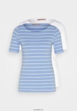 femmes t-shirt imprimé bleu clair/blanc 006BT292 Anna Field - Image 6
