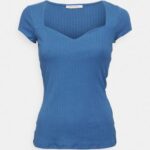 femmes t-shirt imprimé bleu foncé 006BT275 Anna Field