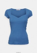 femmes t-shirt imprimé bleu foncé 006BT275 Anna Field