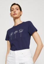 femmes t-shirt imprimé bleu foncé 006BT313 Anna Field - Image 4