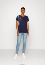 femmes t-shirt imprimé bleu foncé 006BT362 Anna Field - Image 2