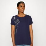 femmes t-shirt imprimé bleu foncé 006BT362 Anna Field