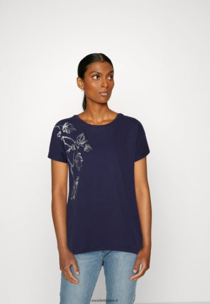 femmes t-shirt imprimé bleu foncé 006BT362 Anna Field